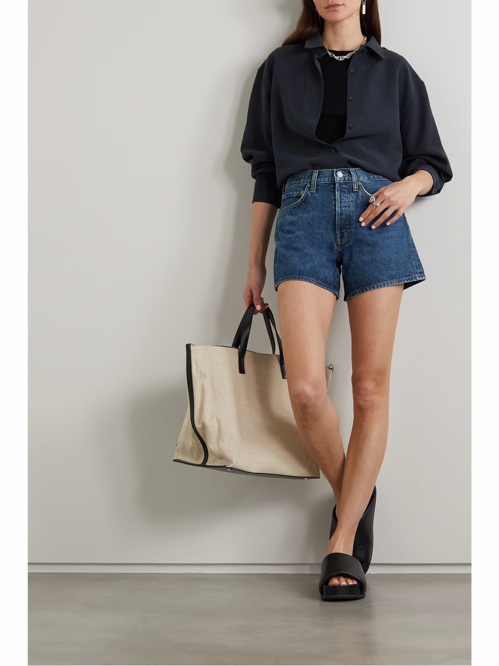 Agolde Parker Long denim shorts